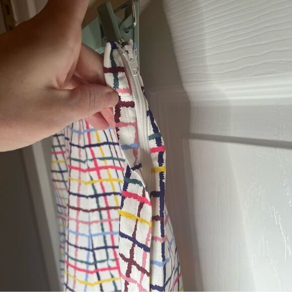 Modcloth High Waist Party Streamers Shorts Blue Pink Rainbow Plaid 6 Small NWT - Picture 11 of 13